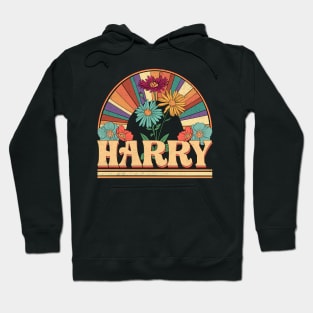 Harry Flowers Name Personalized Gifts Retro Style Hoodie